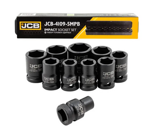 Набір головок ударних глибоких JCB Tools JCB-4109-5MPB, 10 од., 1/2", 6-гранні (10&ndash;24 мм) JCB-4109-5MPB фото