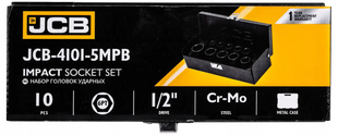 Набір головок ударних глибоких JCB Tools JCB-4101-5MPB, 10 од., 1/2", 6-гранні JCB-4101-5MPB фото