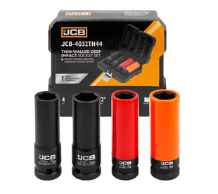 Набір головок глибоких ударних тонкостінних JCB Tools JCB-4032TH44, 4 од., 1/2", 6-гранні (17, 19 мм) JCB-4032TH44 фото